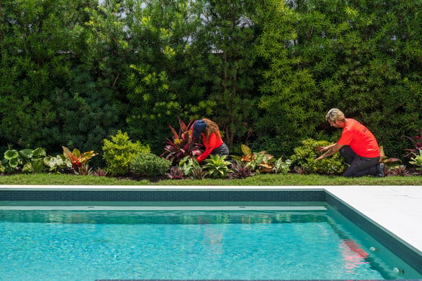 crew cleaning out landscape beds 1-1