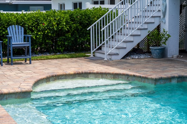 paver pation pool backyard