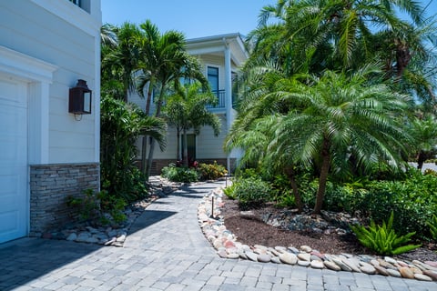 pver driveway landscape beds along walkway 1