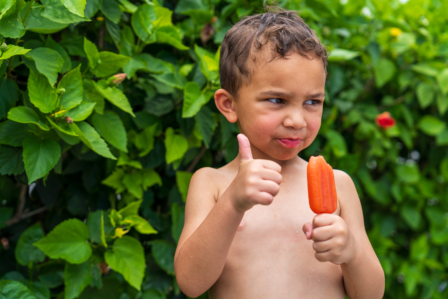 little boy eating popsicle 7