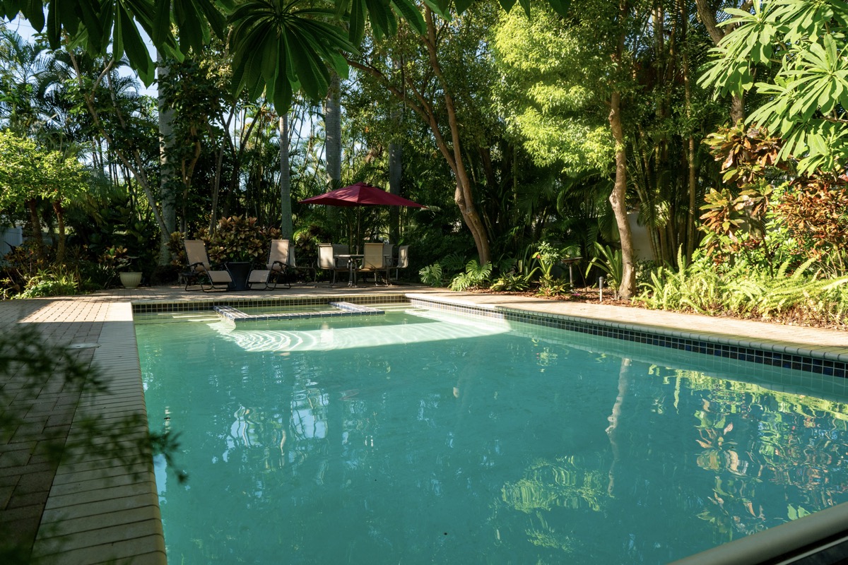 residential landscape landscape beds pool backyard